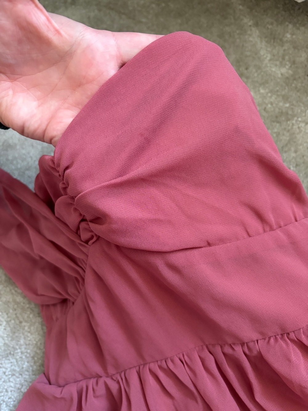 Lulu's Elevated Vision One-Shoulder Tiered Maxi Dress in Dusty Rose - Picture 7 of 8